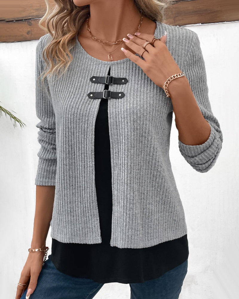 Kimberly | Elegant Layered Knit Sweater - Solfae
