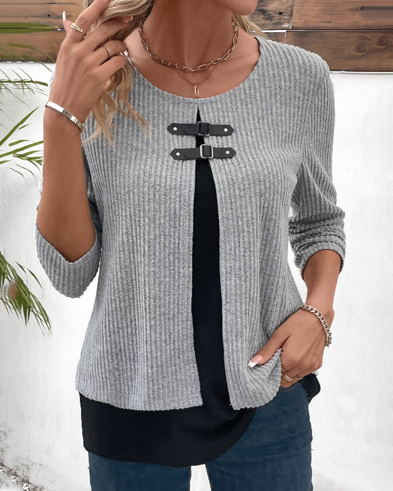Kimberly | Elegant Layered Knit Sweater - Solfae