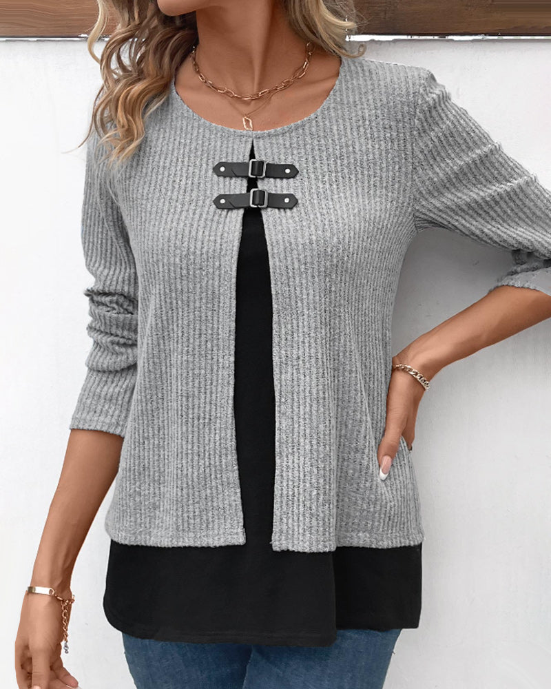 Kimberly | Elegant Layered Knit Sweater - Solfae
