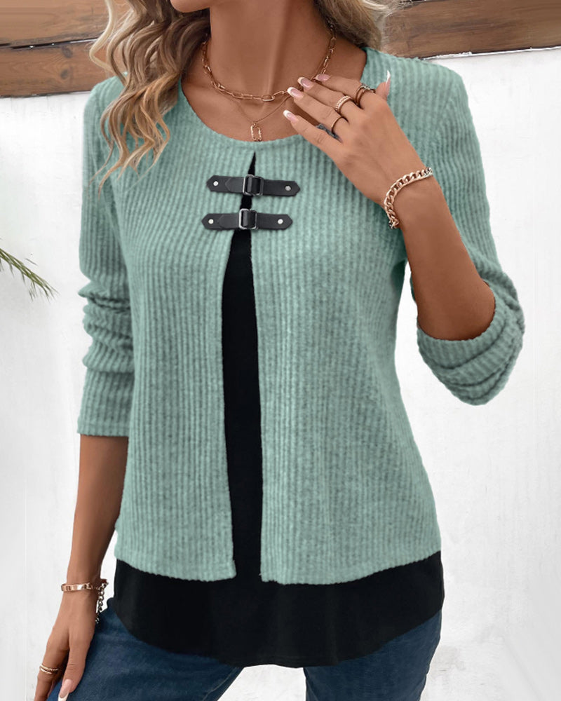 Kimberly | Elegant Layered Knit Sweater - Solfae