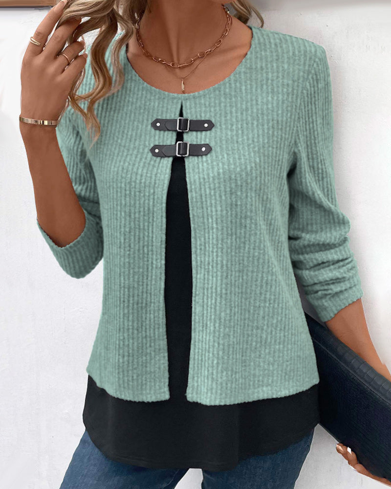 Kimberly | Elegant Layered Knit Sweater - Solfae