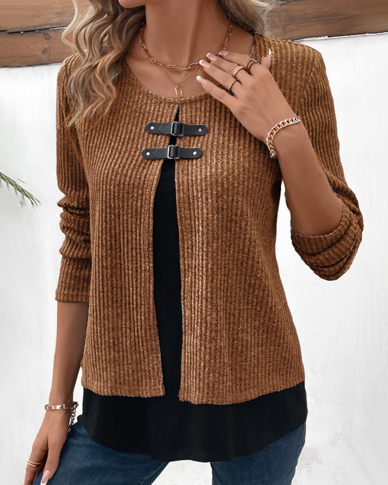 Kimberly | Elegant Layered Knit Sweater - Solfae