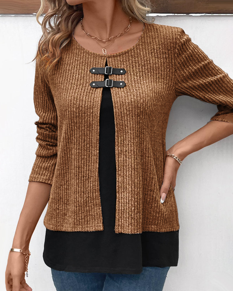 Kimberly | Elegant Layered Knit Sweater - Solfae