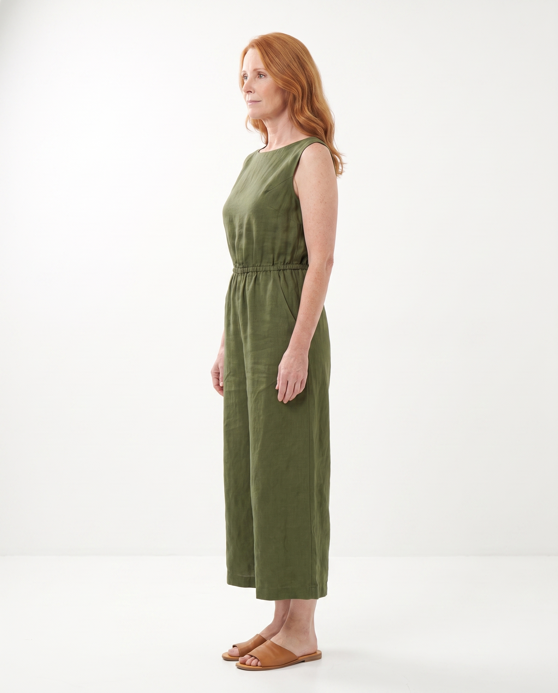 Kimberly | Elegant Linen Wide-Leg Jumpsuit - Solfae