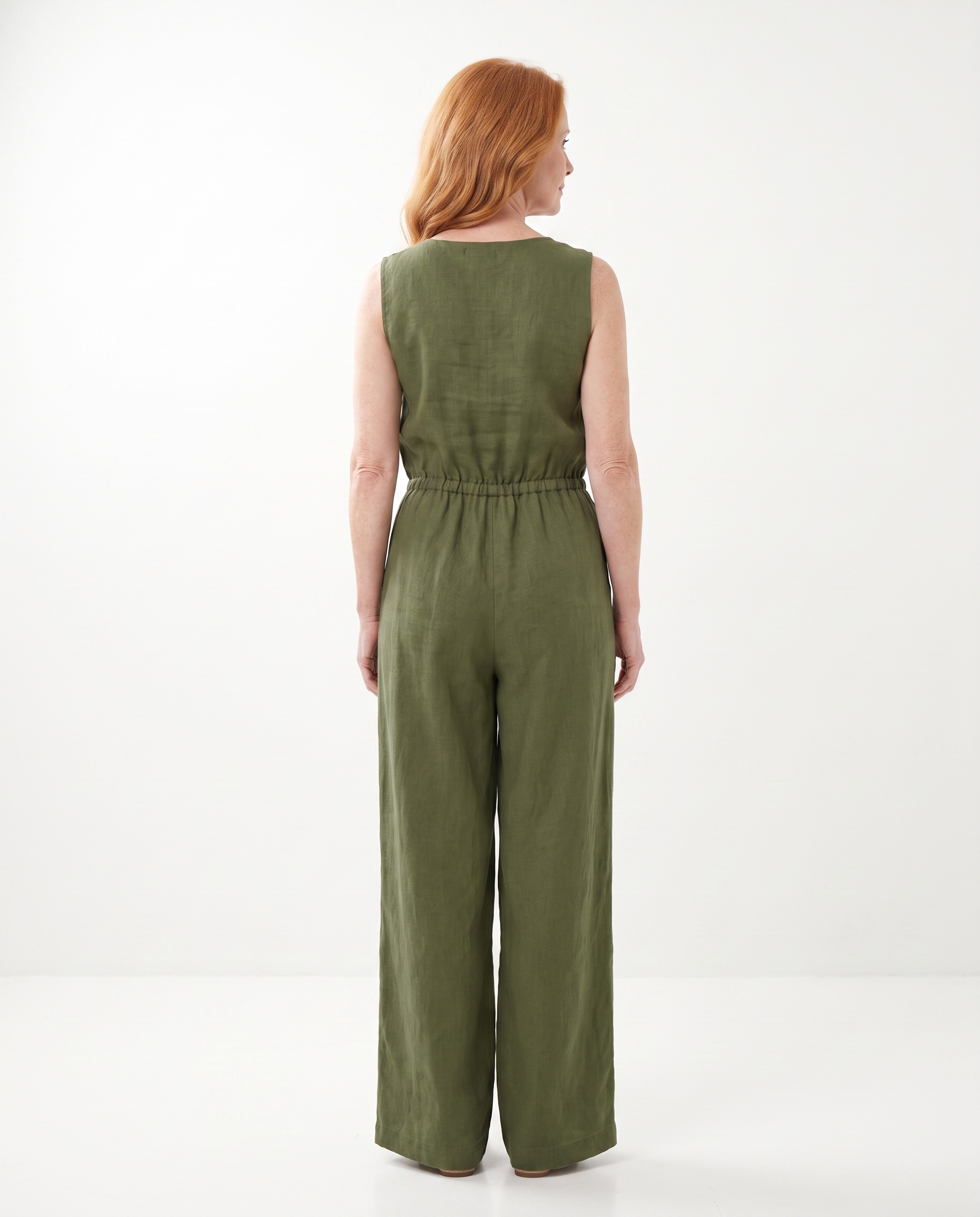 Kimberly | Elegant Linen Wide-Leg Jumpsuit - Solfae