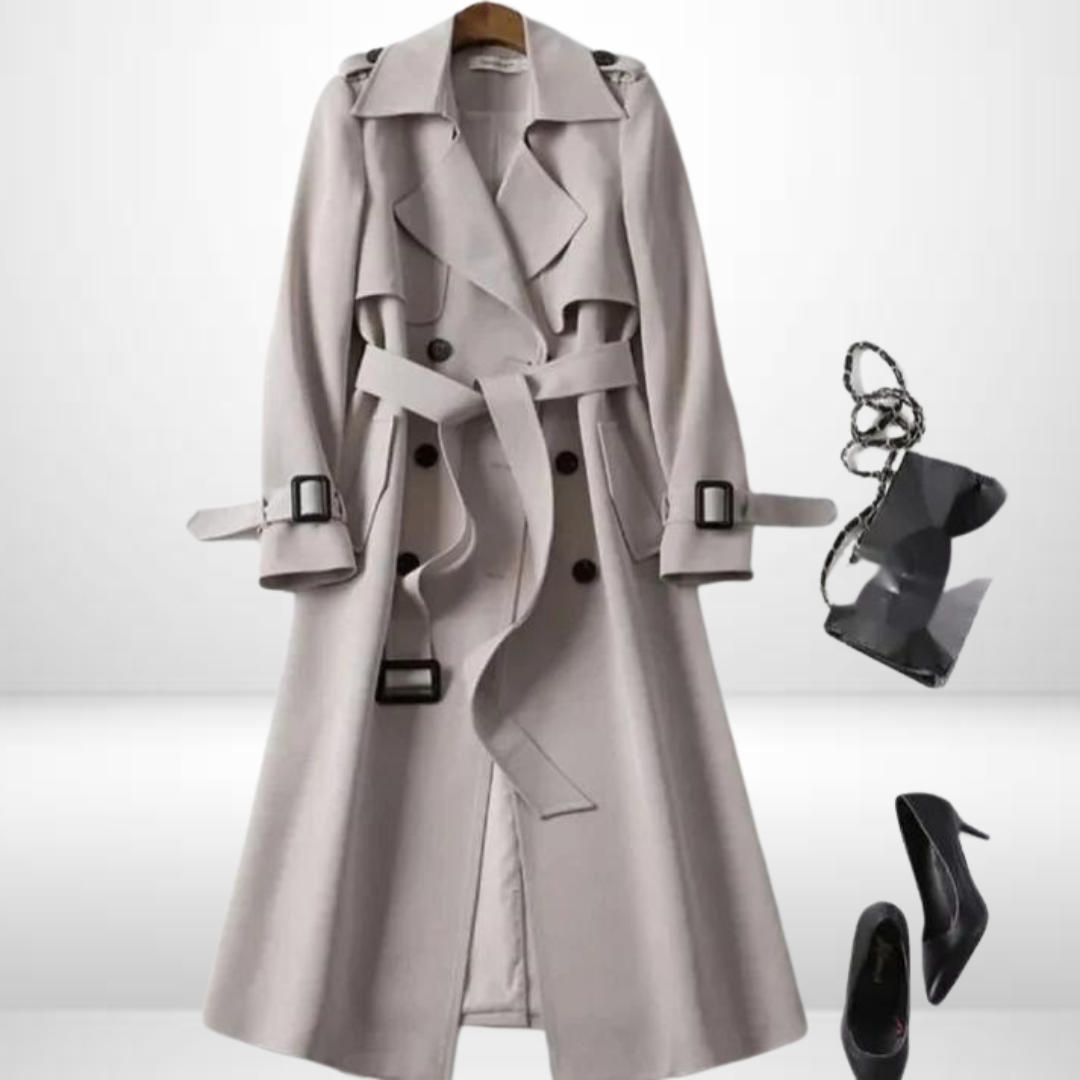 Kimberly | Elegant Long Trenchcoat Coat - Solfae