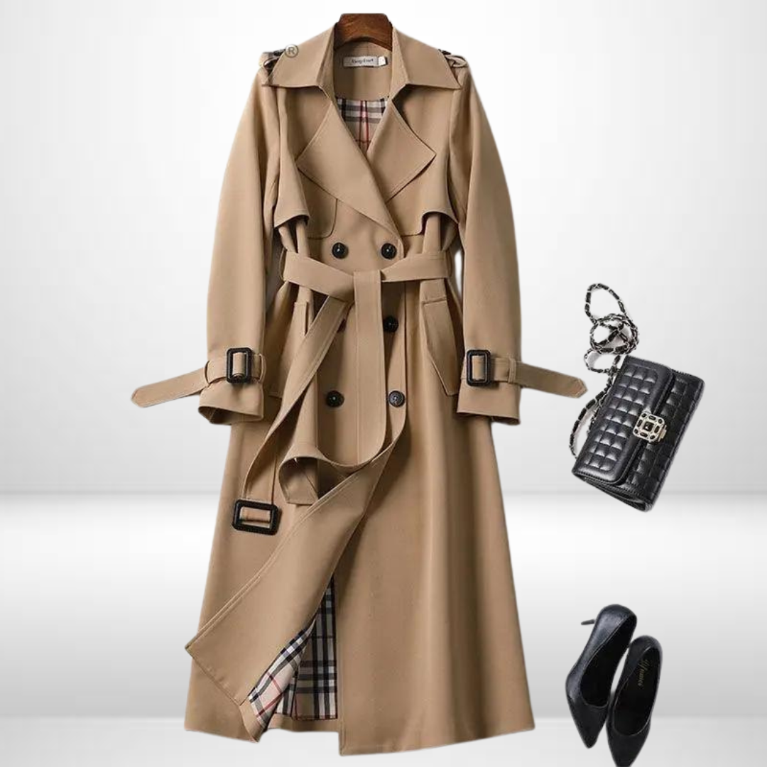Kimberly | Elegant Long Trenchcoat Coat - Solfae