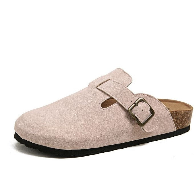 Laura | Comfortable Suede Boston Clogs - Solfae