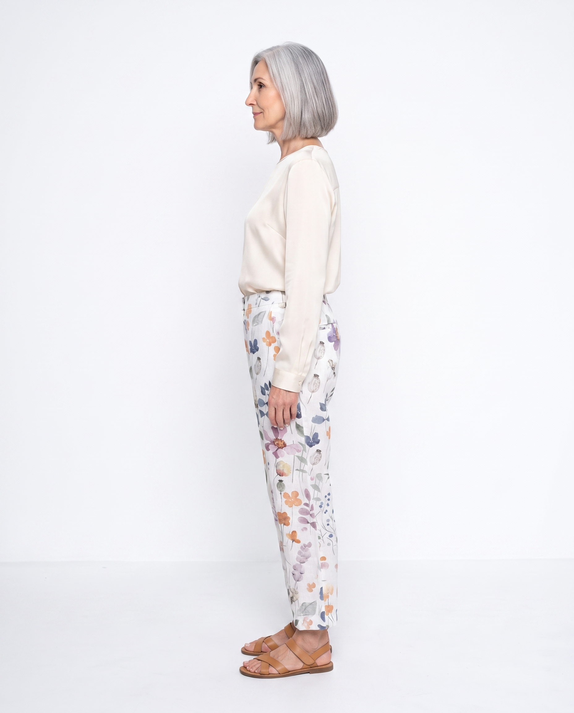 Laura | Feminine Floral Watercolor Pants - Solfae