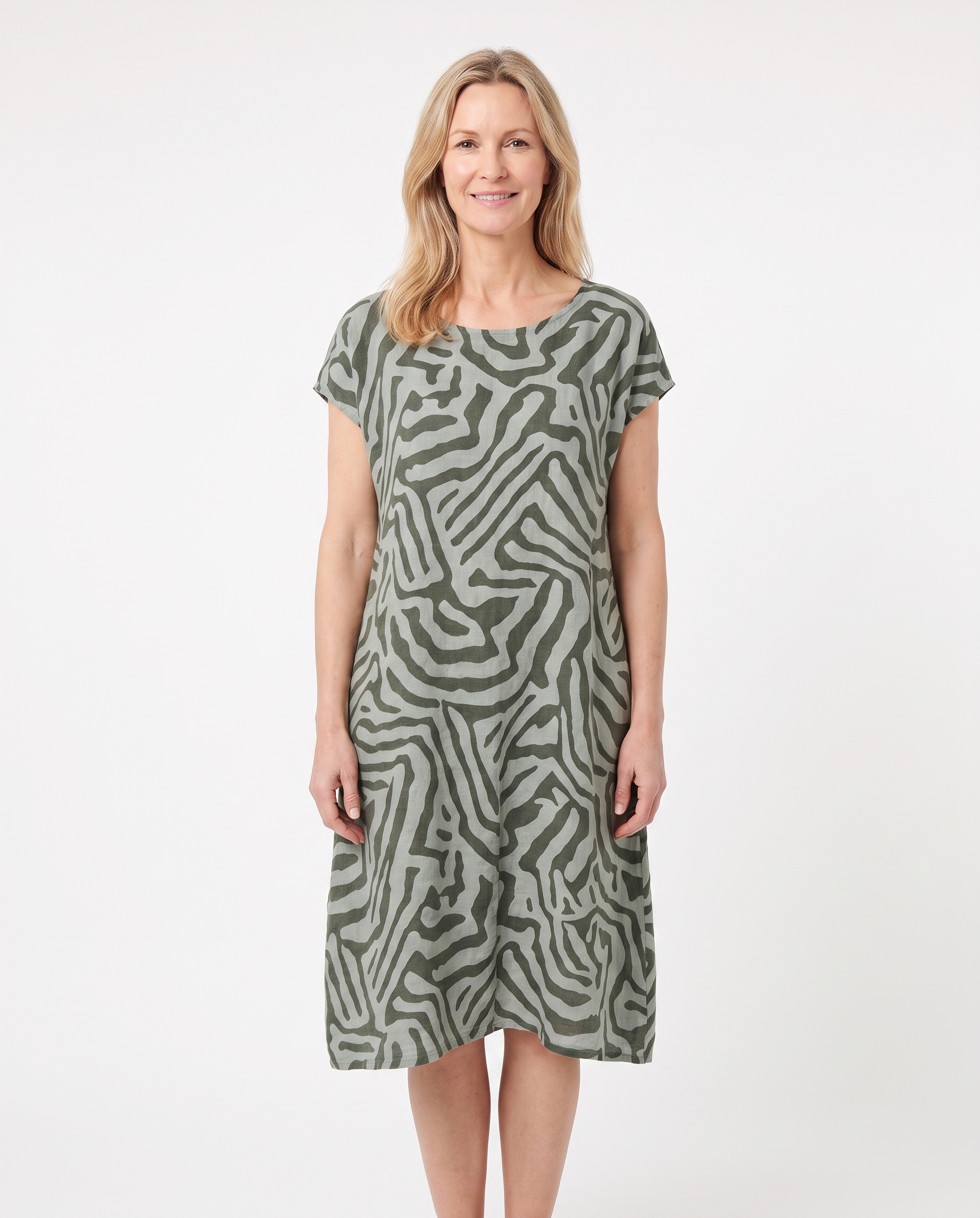 Laura | Stylish Zebra Midi Dress - Solfae