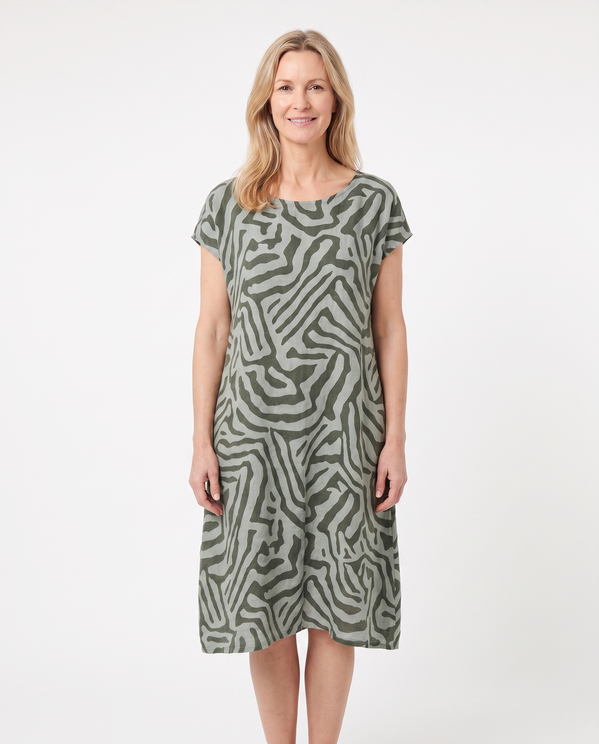 Laura | Stylish Zebra Midi Dress - Solfae
