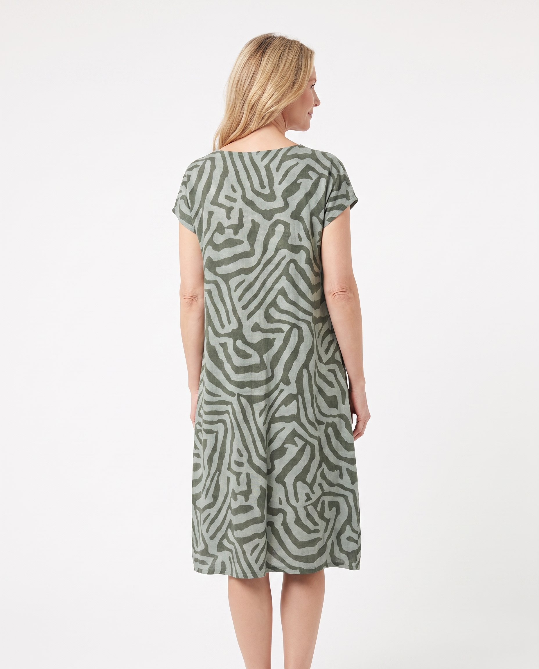 Laura | Stylish Zebra Midi Dress - Solfae