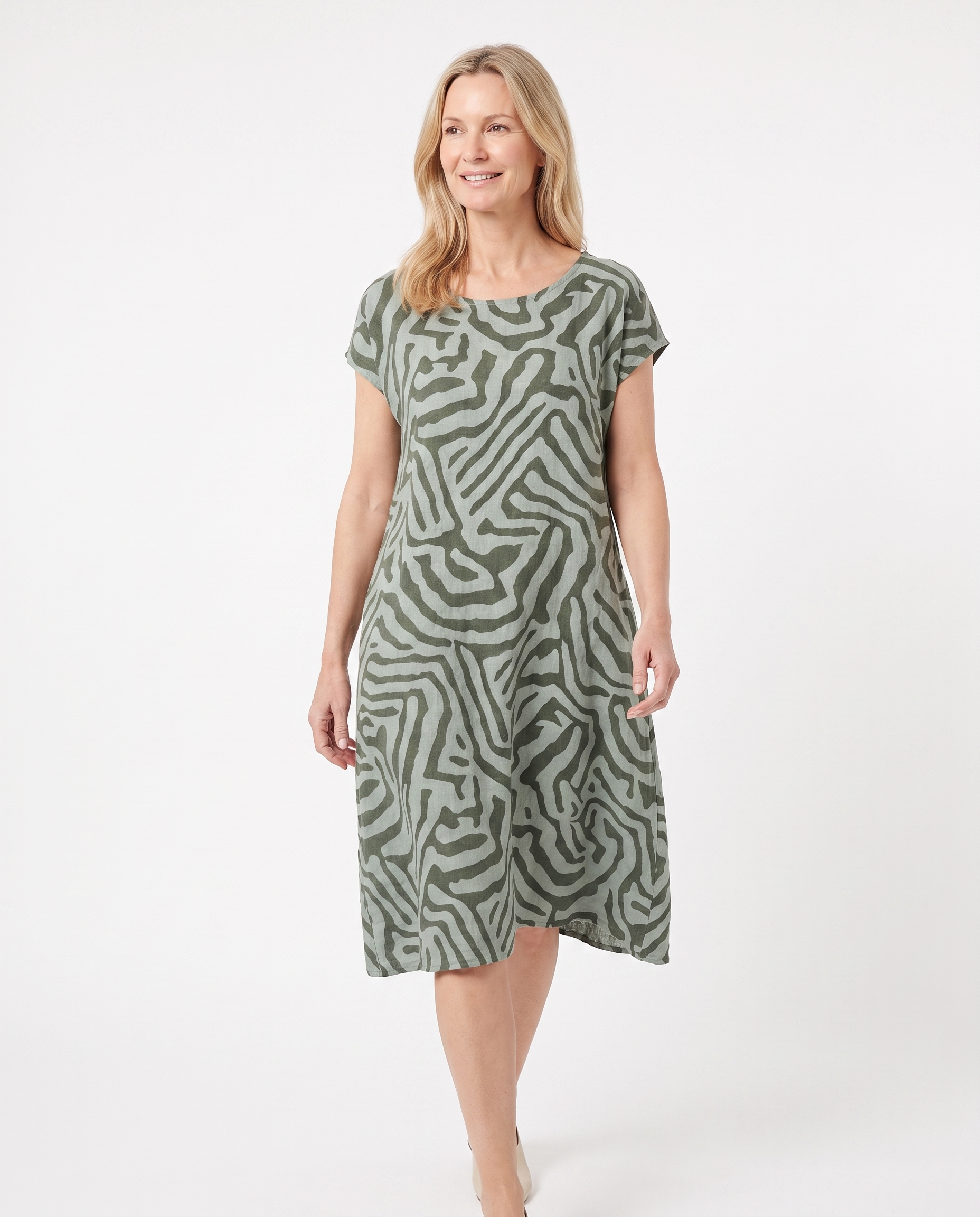 Laura | Stylish Zebra Midi Dress - Solfae