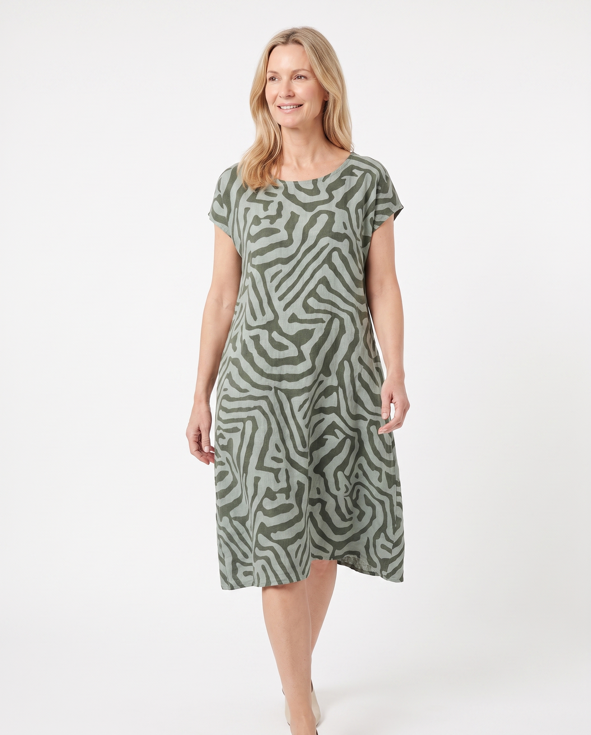 Laura | Stylish Zebra Midi Dress - Solfae