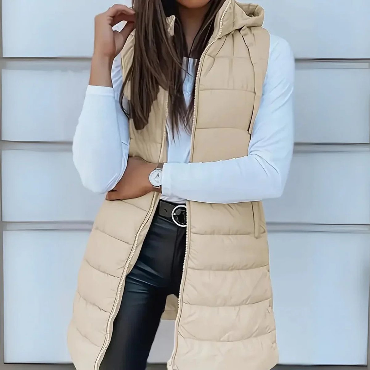 Madison | Elegant Hooded Puffer Vest - Solfae