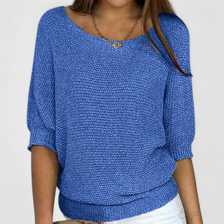 Maureen | Elegant Batwing Knit Sweater - Solfae