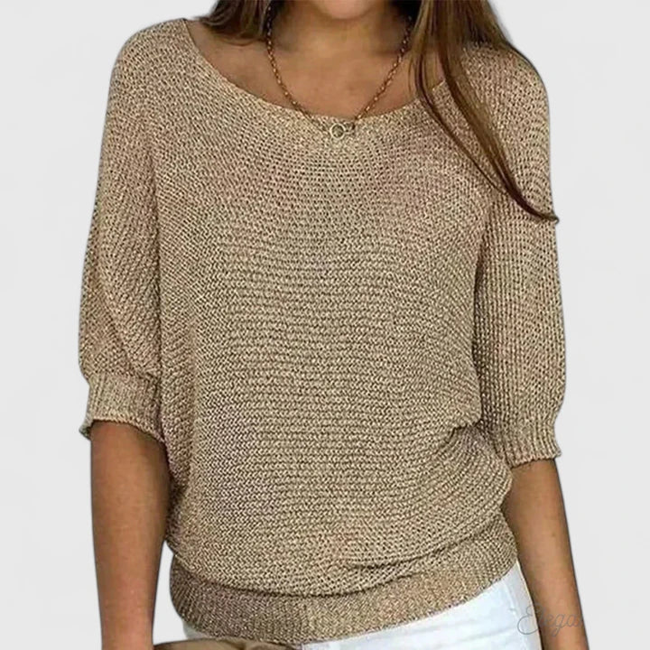 Maureen | Elegant Batwing Knit Sweater - Solfae