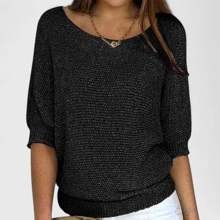Maureen | Elegant Batwing Knit Sweater - Solfae