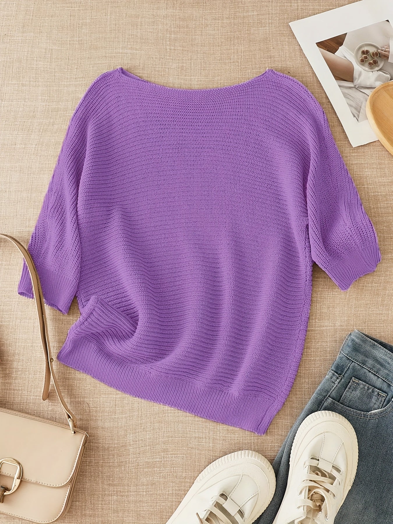 Megan | Elegant Boat-Neck Knit Sweater - Solfae