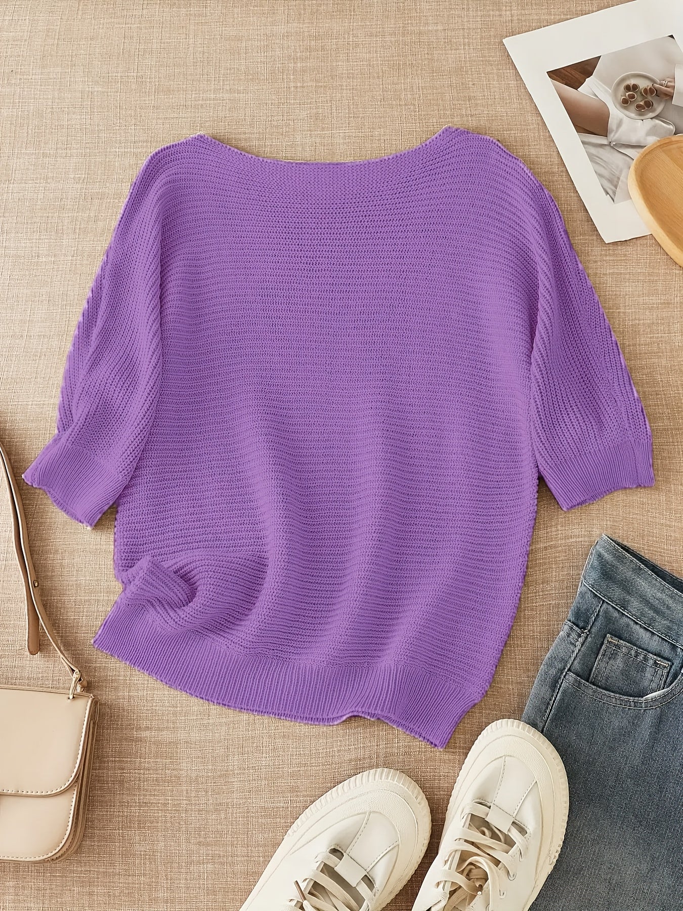 Megan | Elegant Boat-Neck Knit Sweater - Solfae