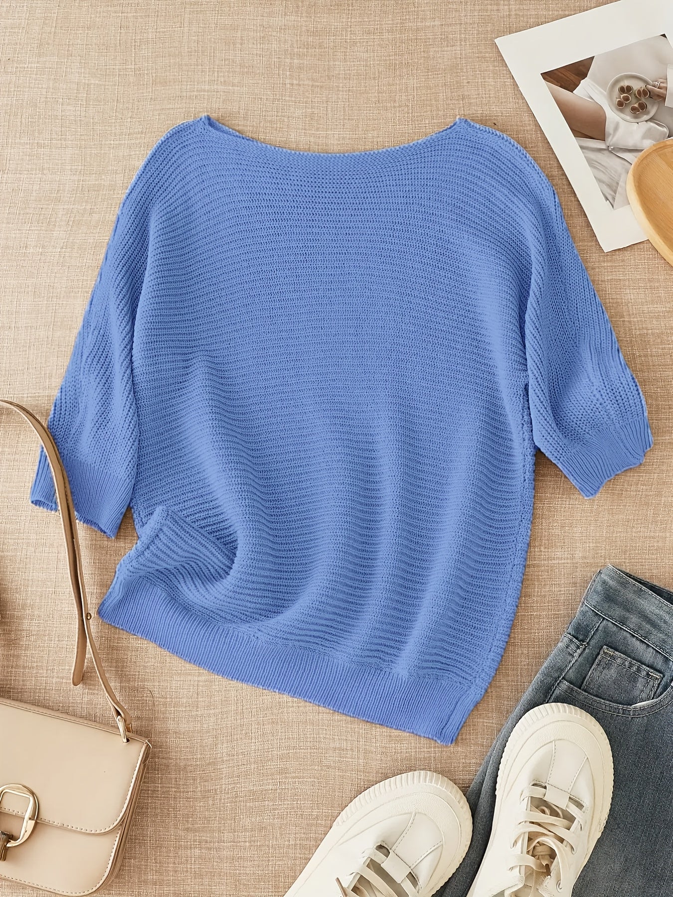 Megan | Elegant Boat-Neck Knit Sweater - Solfae