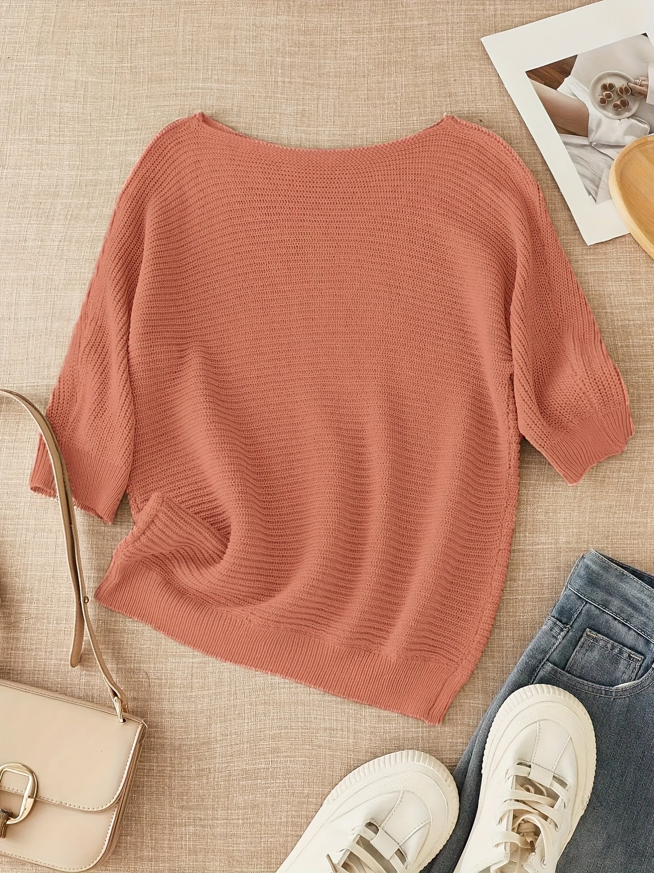 Megan | Elegant Boat-Neck Knit Sweater - Solfae