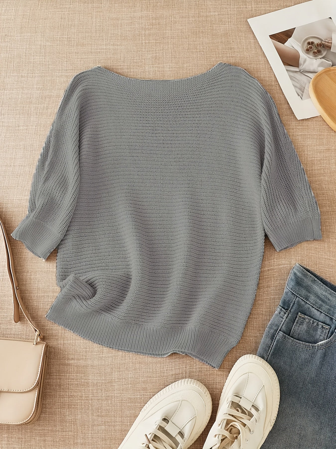 Megan | Elegant Boat-Neck Knit Sweater - Solfae