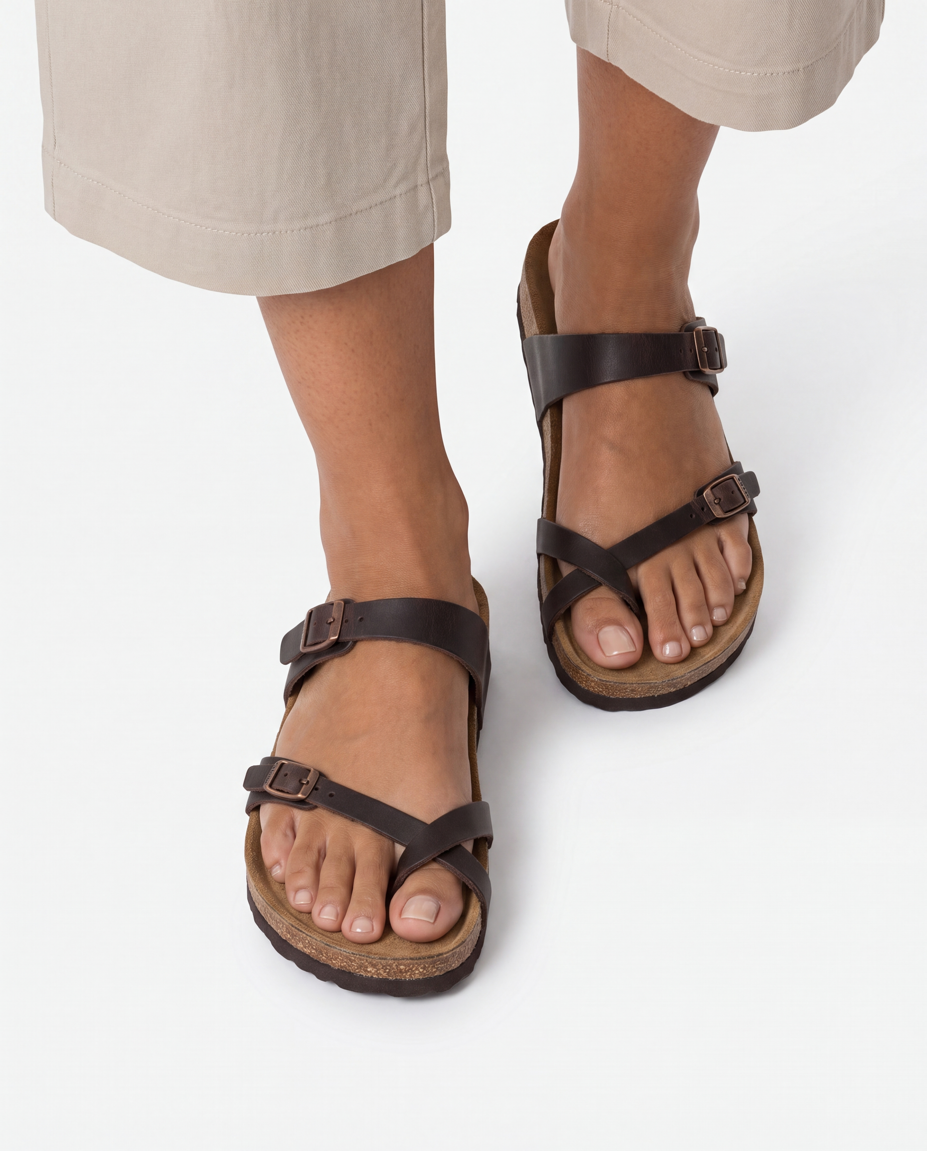 Megan | Elegant Cork Crisscross Sandals - Solfae