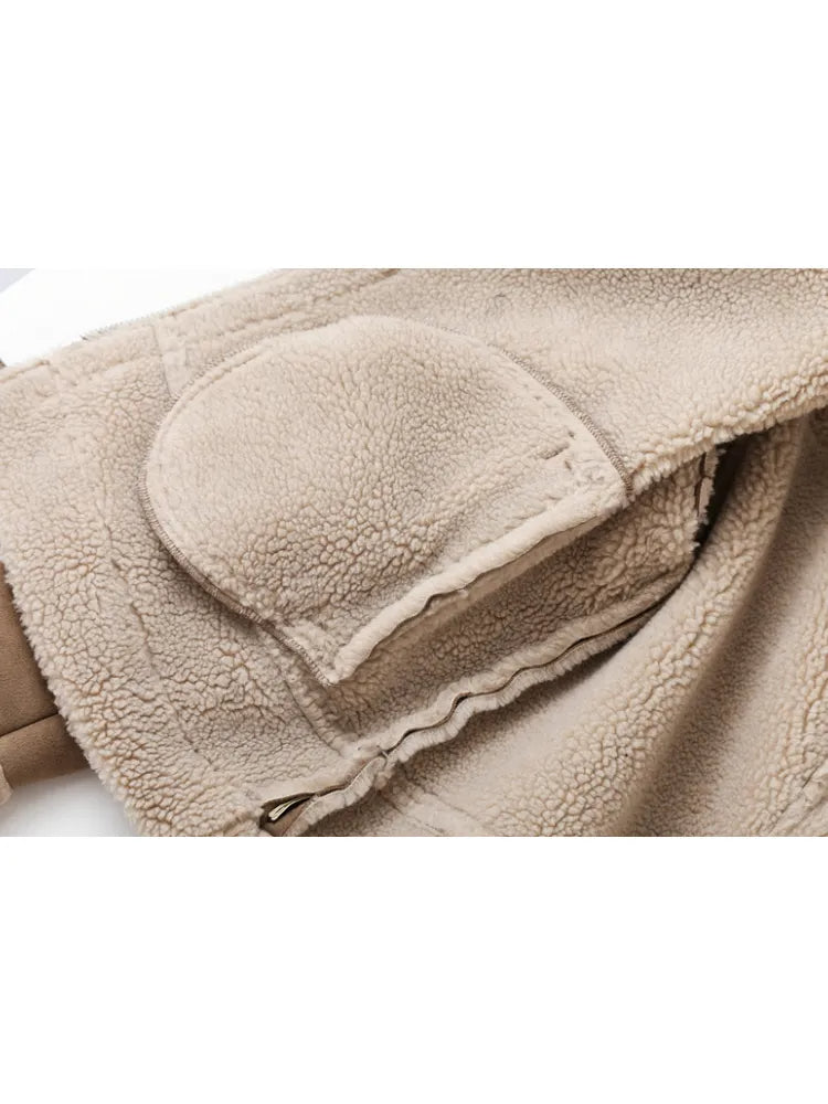 Melissa | Cozy Shearling Aviator Jacket - Solfae