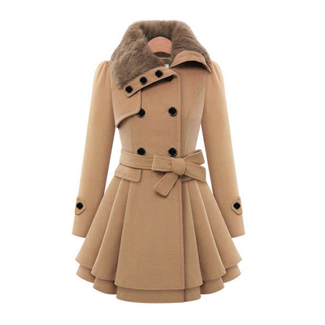 Melissa | Elegant Faux-Fur Peplum Coat - Solfae