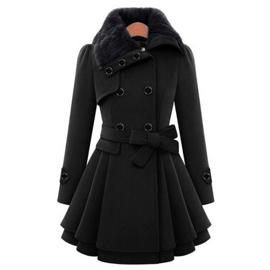 Melissa | Elegant Faux-Fur Peplum Coat - Solfae