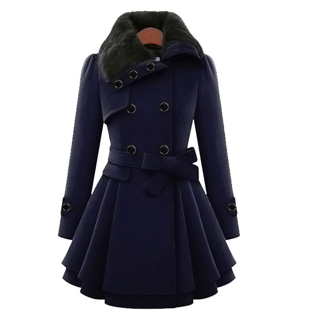 Melissa | Elegant Faux-Fur Peplum Coat - Solfae