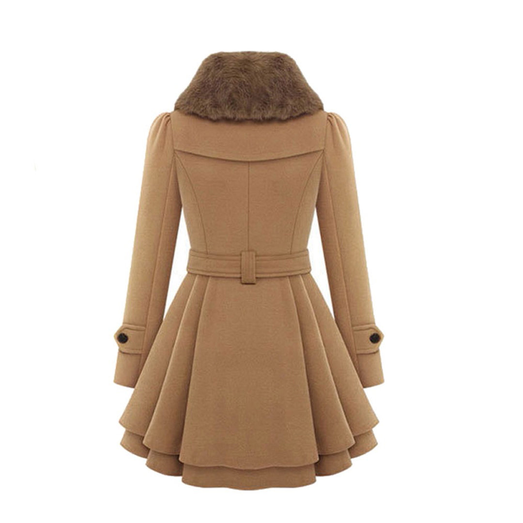 Melissa | Elegant Faux-Fur Peplum Coat - Solfae