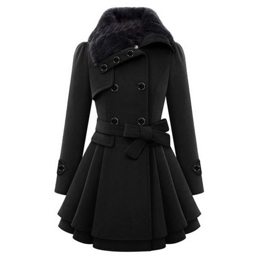 Melissa | Elegant Faux-Fur Peplum Coat - Solfae