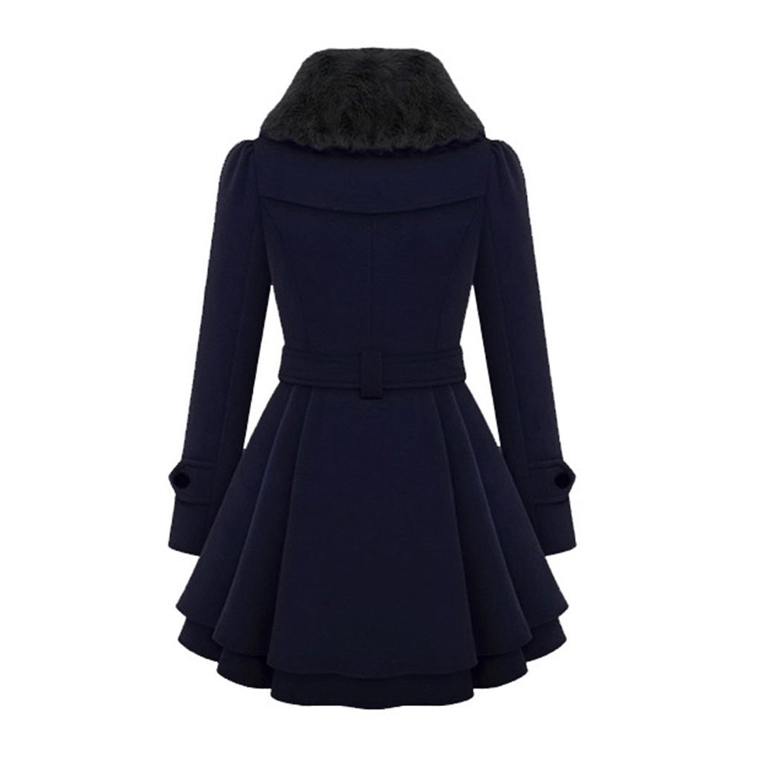 Melissa | Elegant Faux-Fur Peplum Coat - Solfae