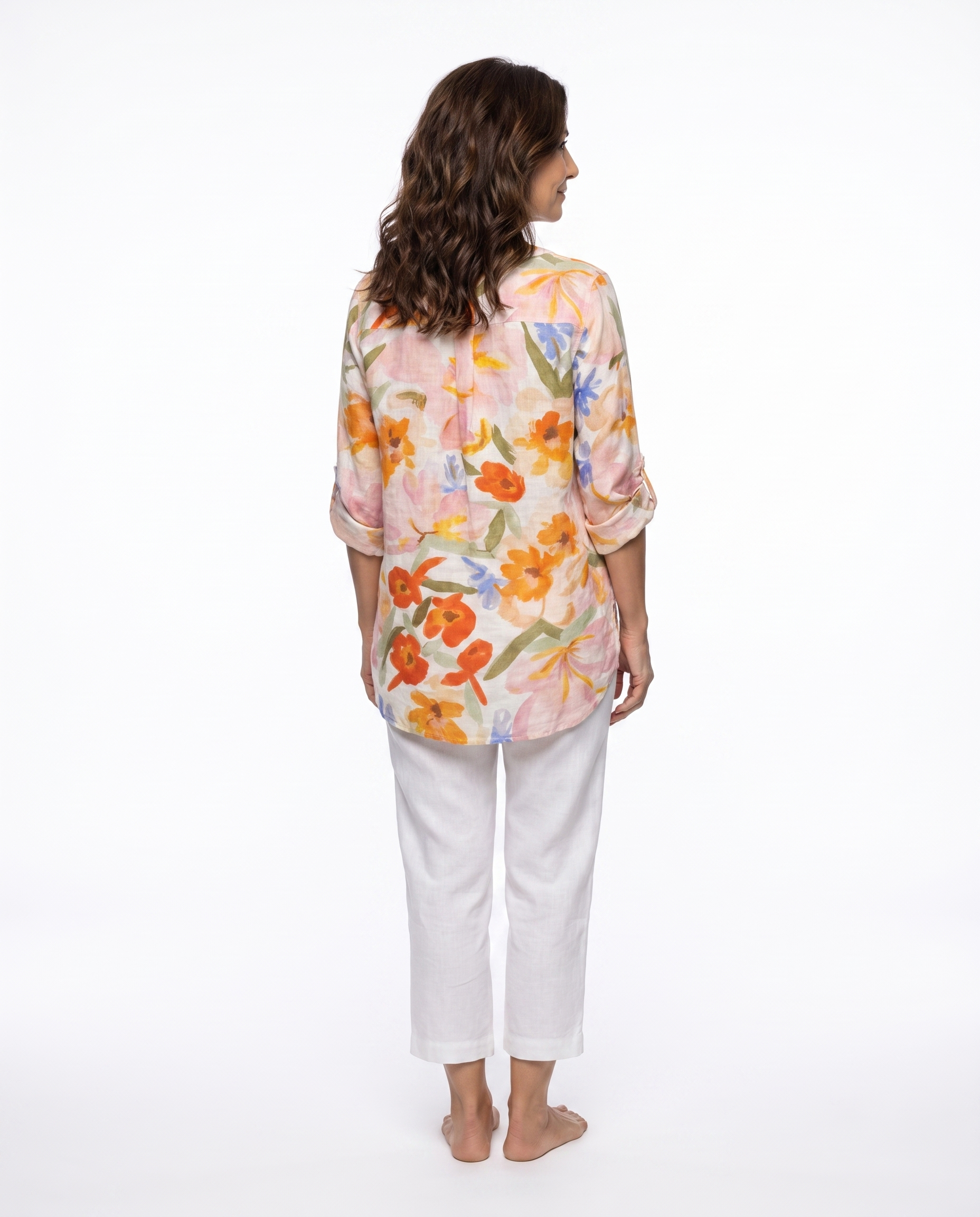 Melissa | Feminine Floral Linen Blouse - Solfae