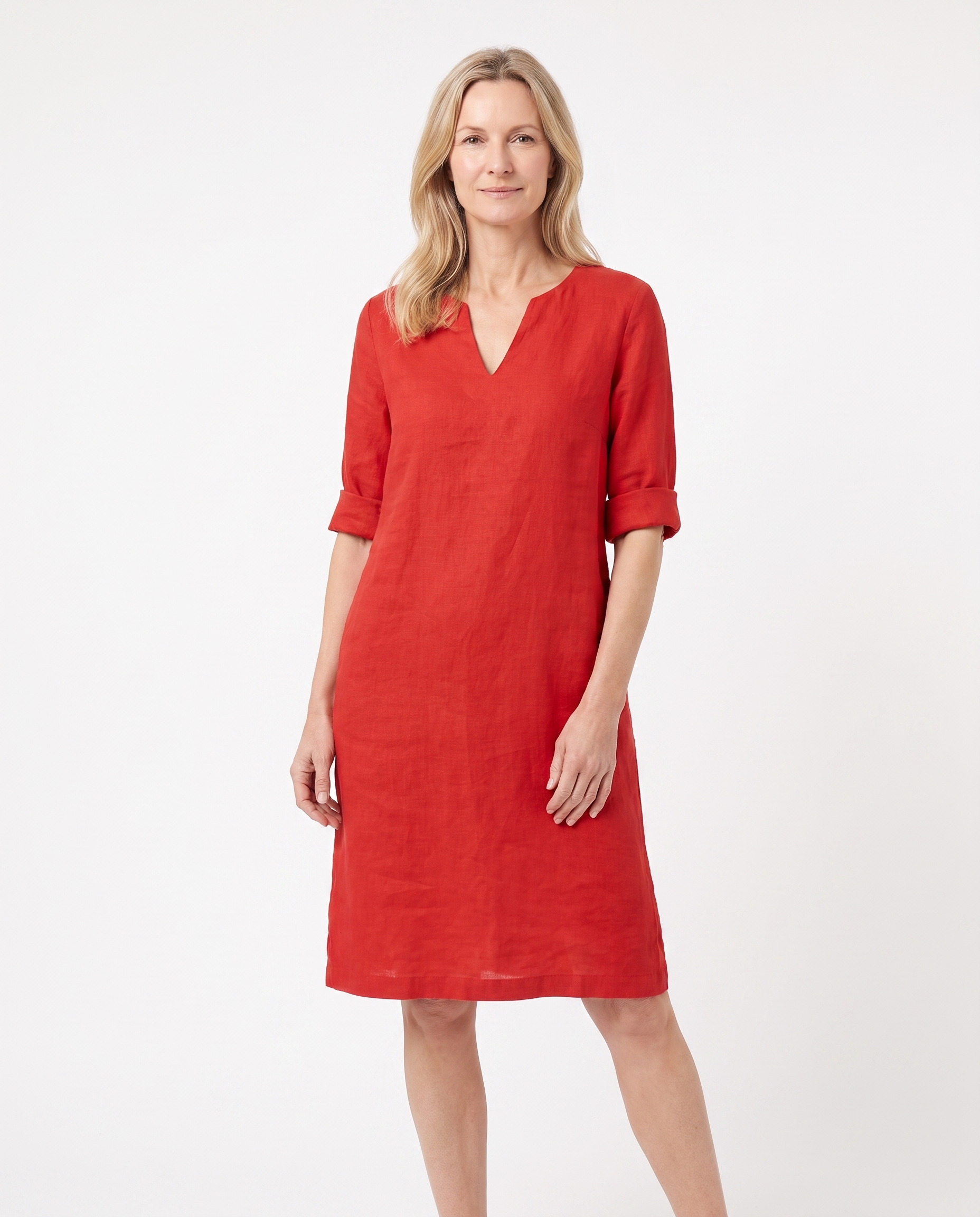 Michelle | Elegant Linen Shift Dress - Solfae