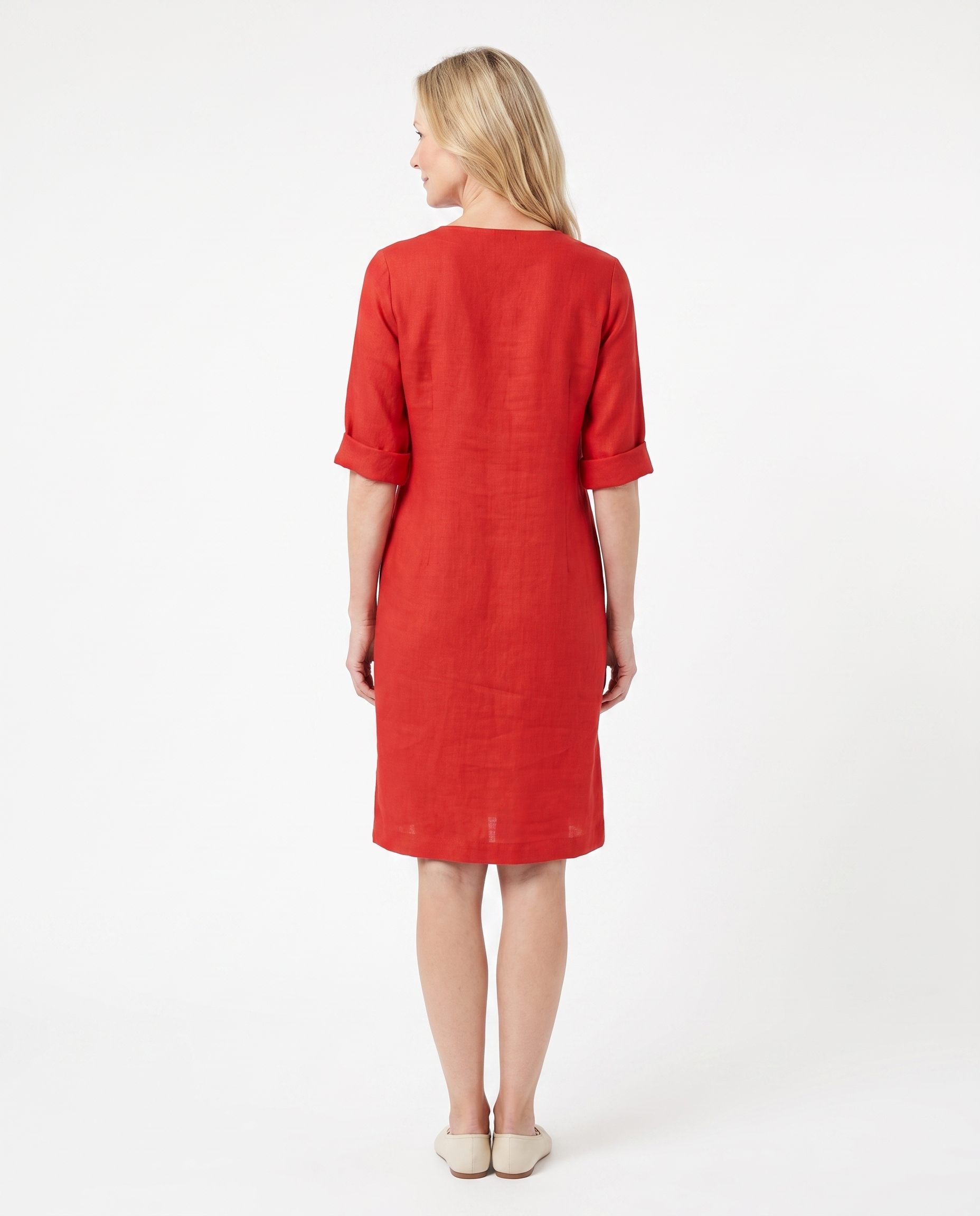 Michelle | Elegant Linen Shift Dress - Solfae