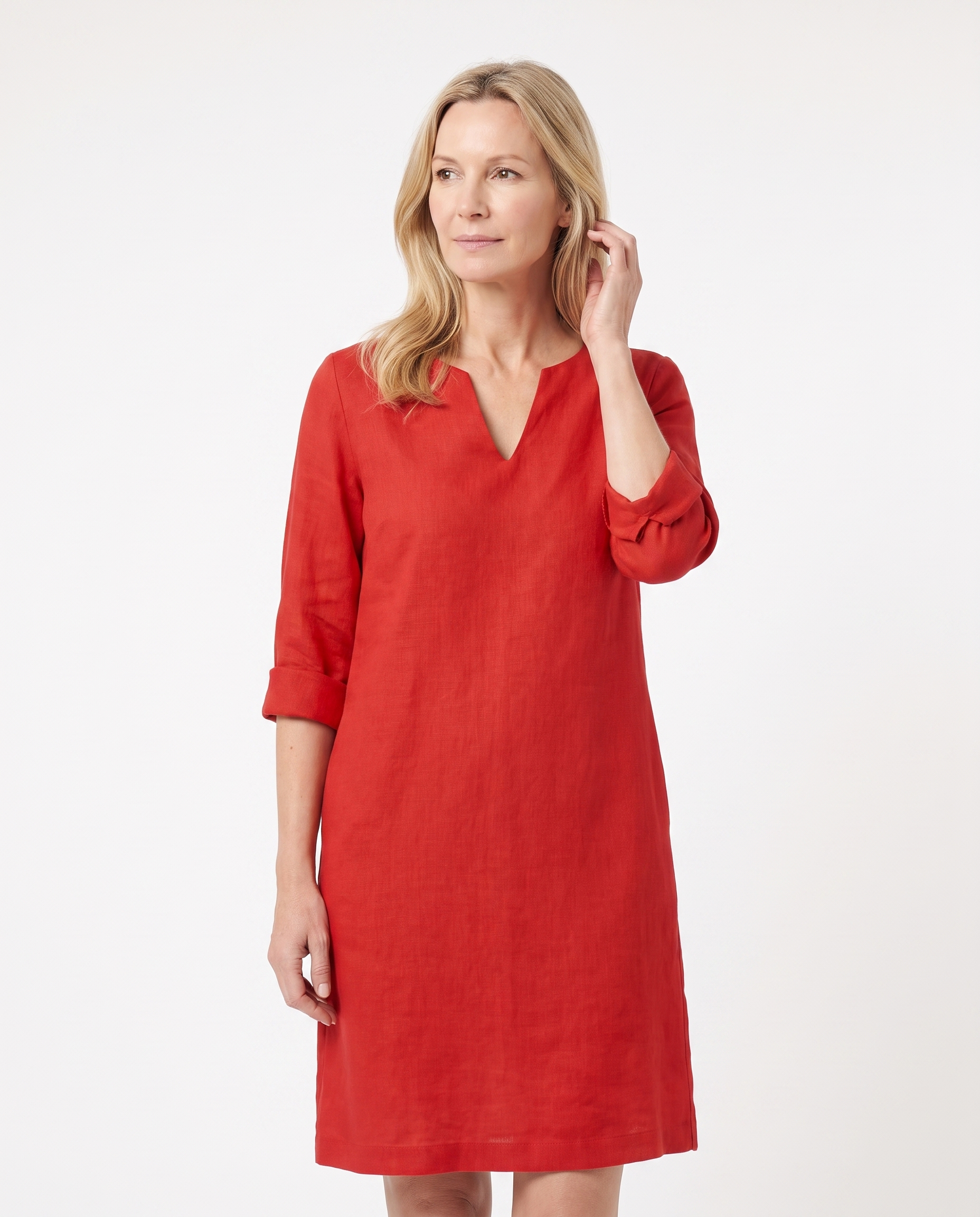 Michelle | Elegant Linen Shift Dress - Solfae