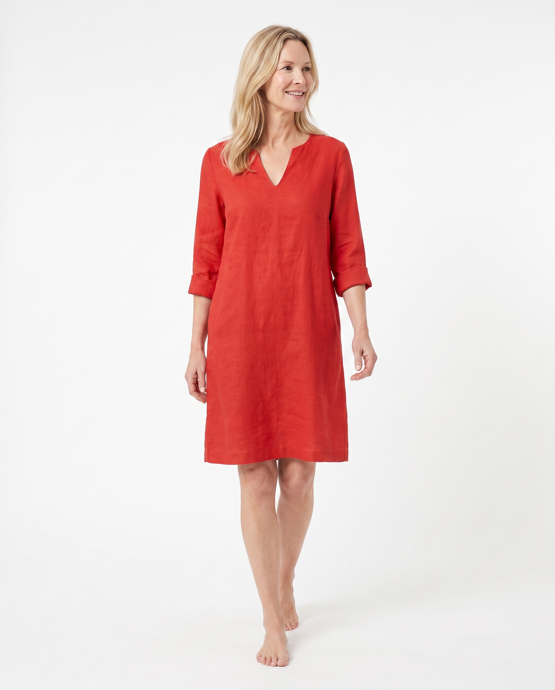 Michelle | Elegant Linen Shift Dress - Solfae