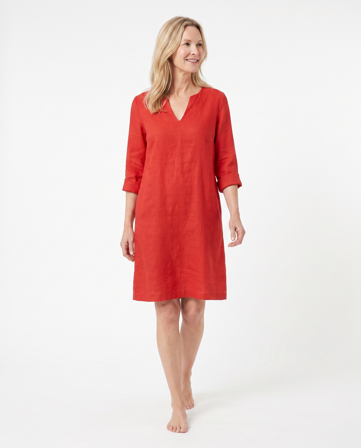 Michelle | Elegant Linen Shift Dress - Solfae