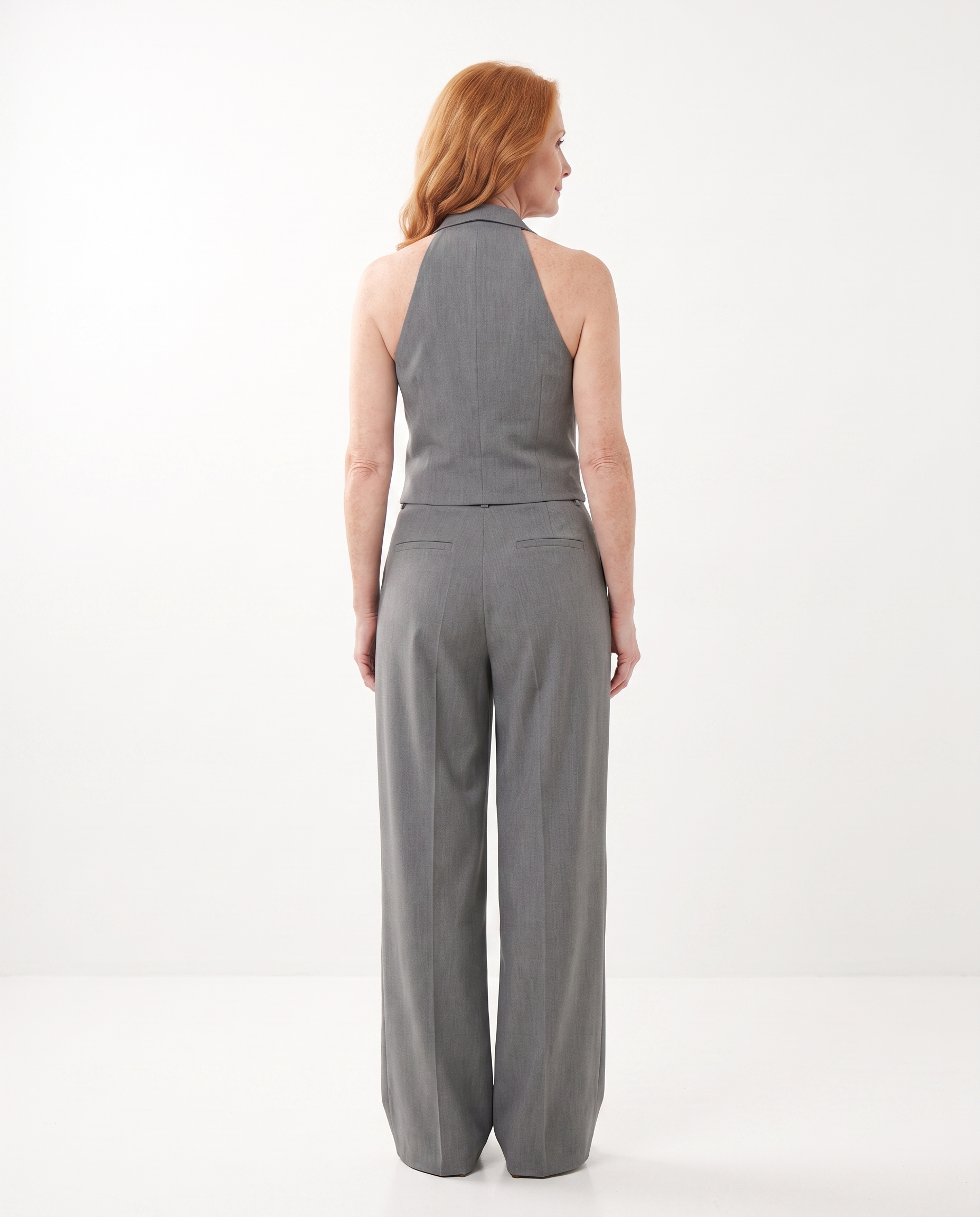 Michelle | Flattering Vest Wide-Leg Jumpsuit - Solfae