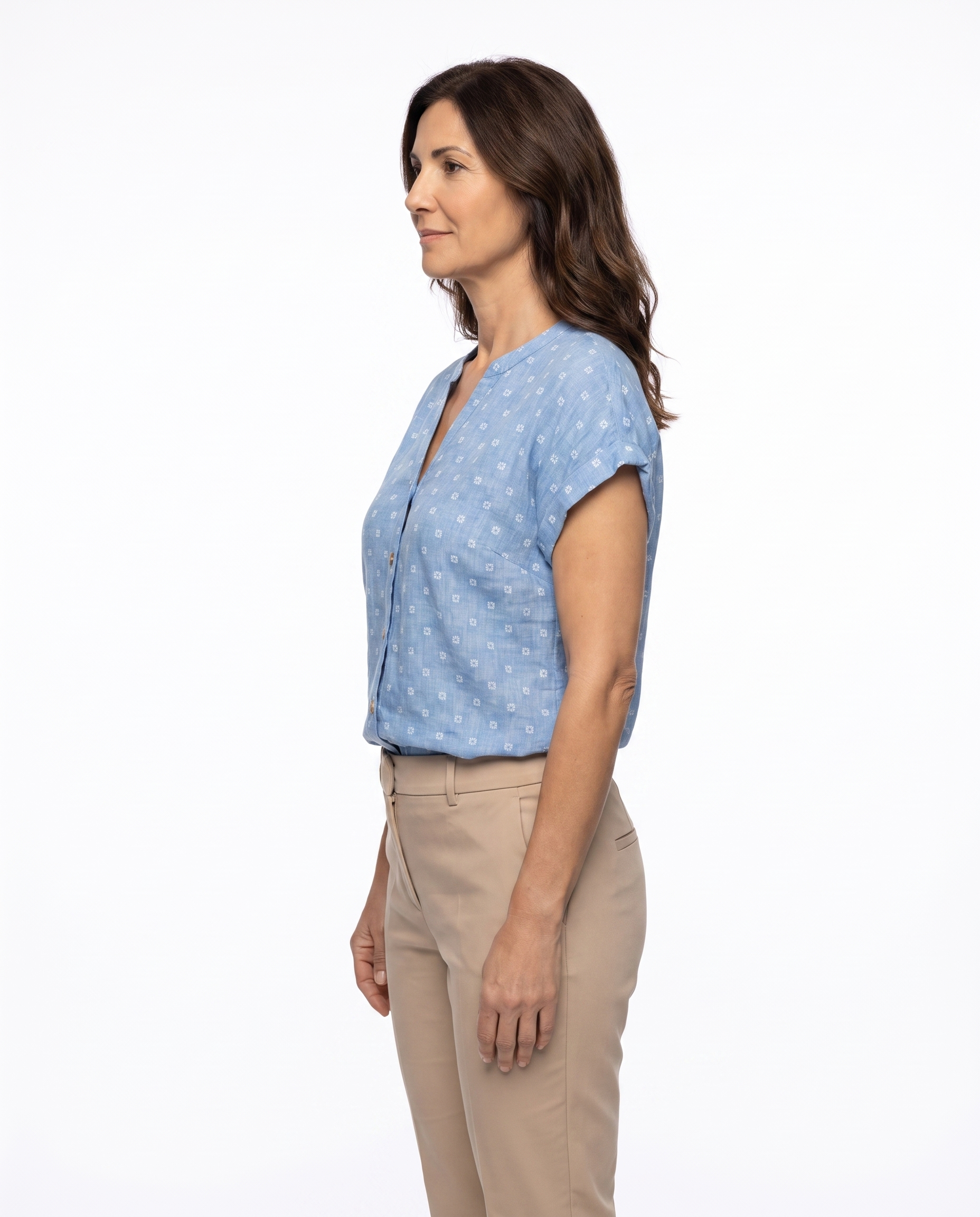 Nicole | Elegant Chambray Blouse - Solfae