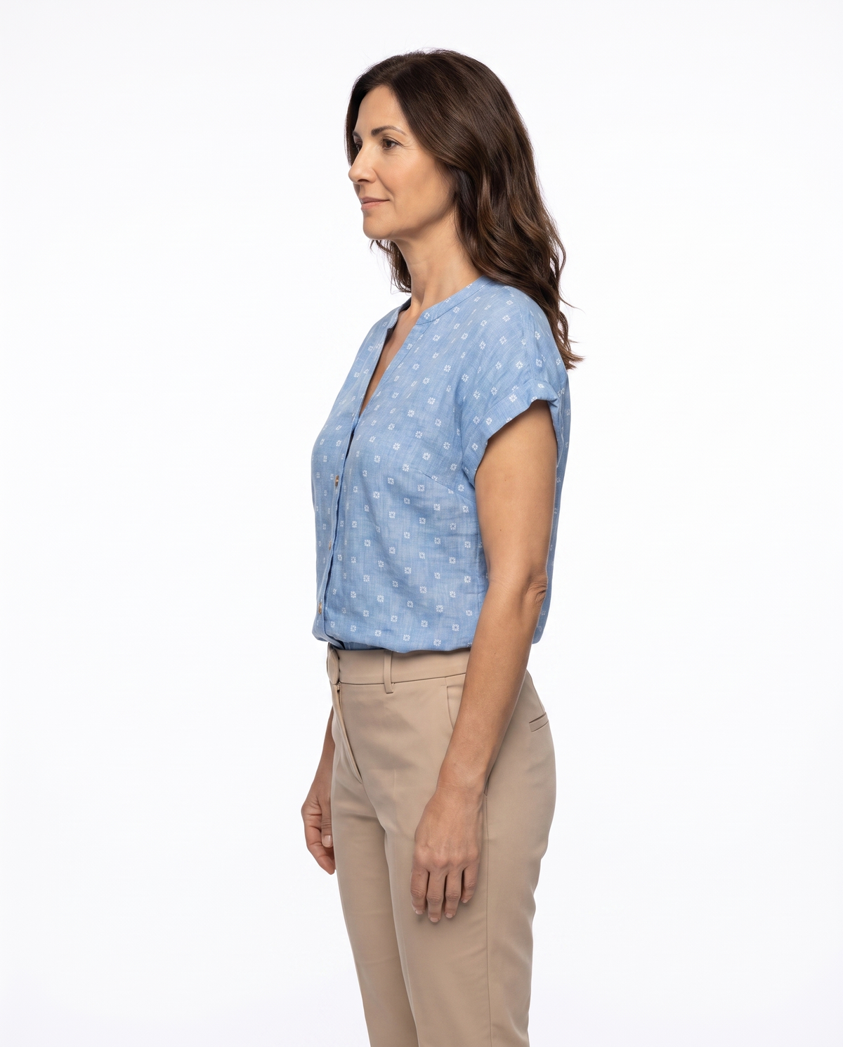 Nicole | Elegant Chambray Blouse - Solfae