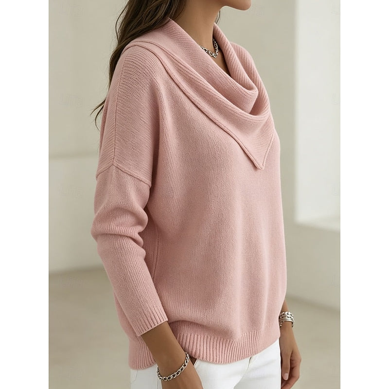 Nicole | Elegant Cowl-Neck Knit Sweater - Solfae