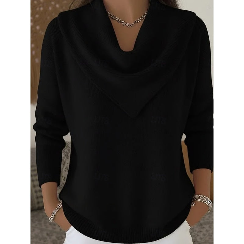 Nicole | Elegant Cowl-Neck Knit Sweater - Solfae
