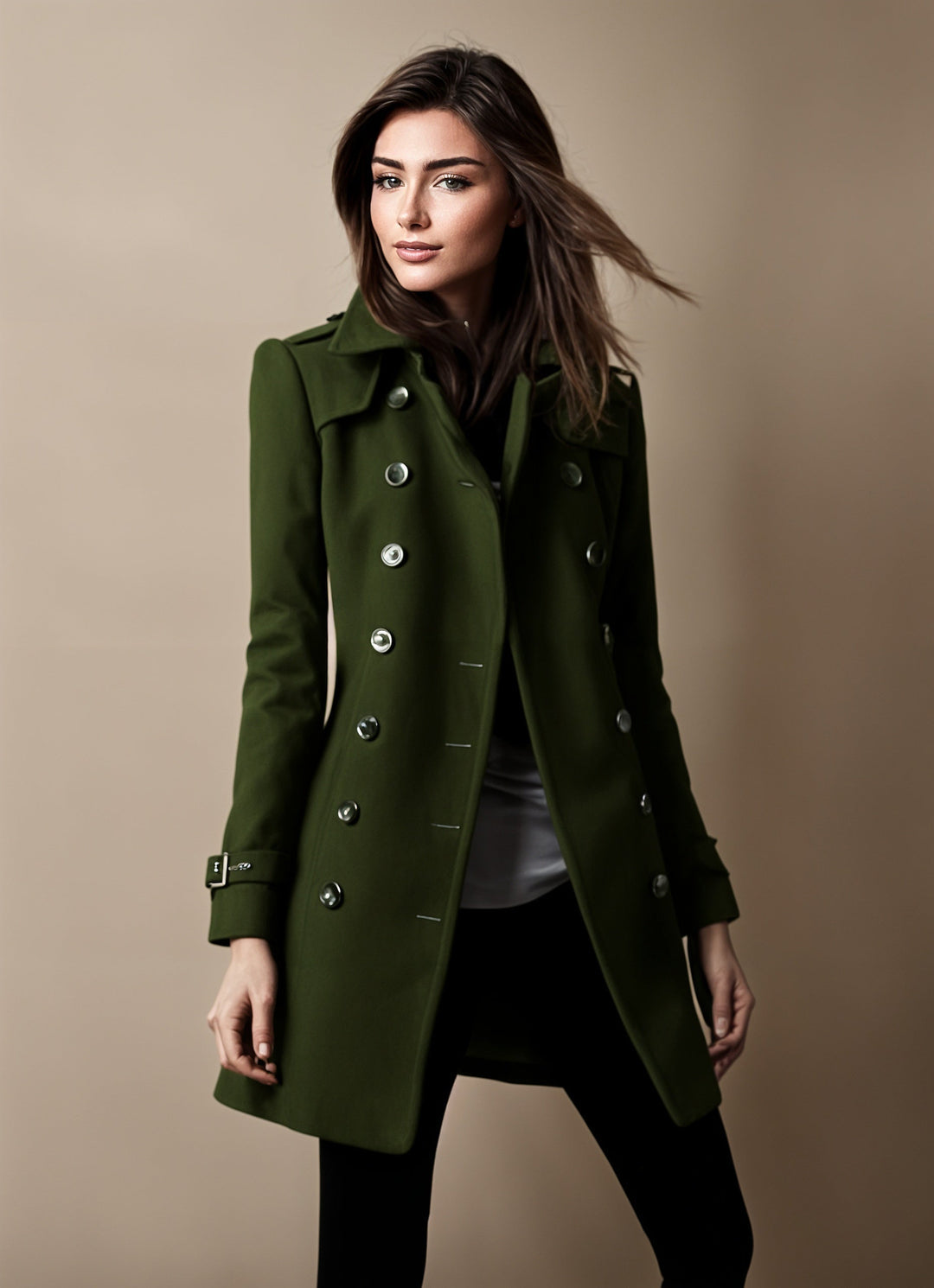 Nicole | Elegant Double-Breasted Wool Coat - Solfae