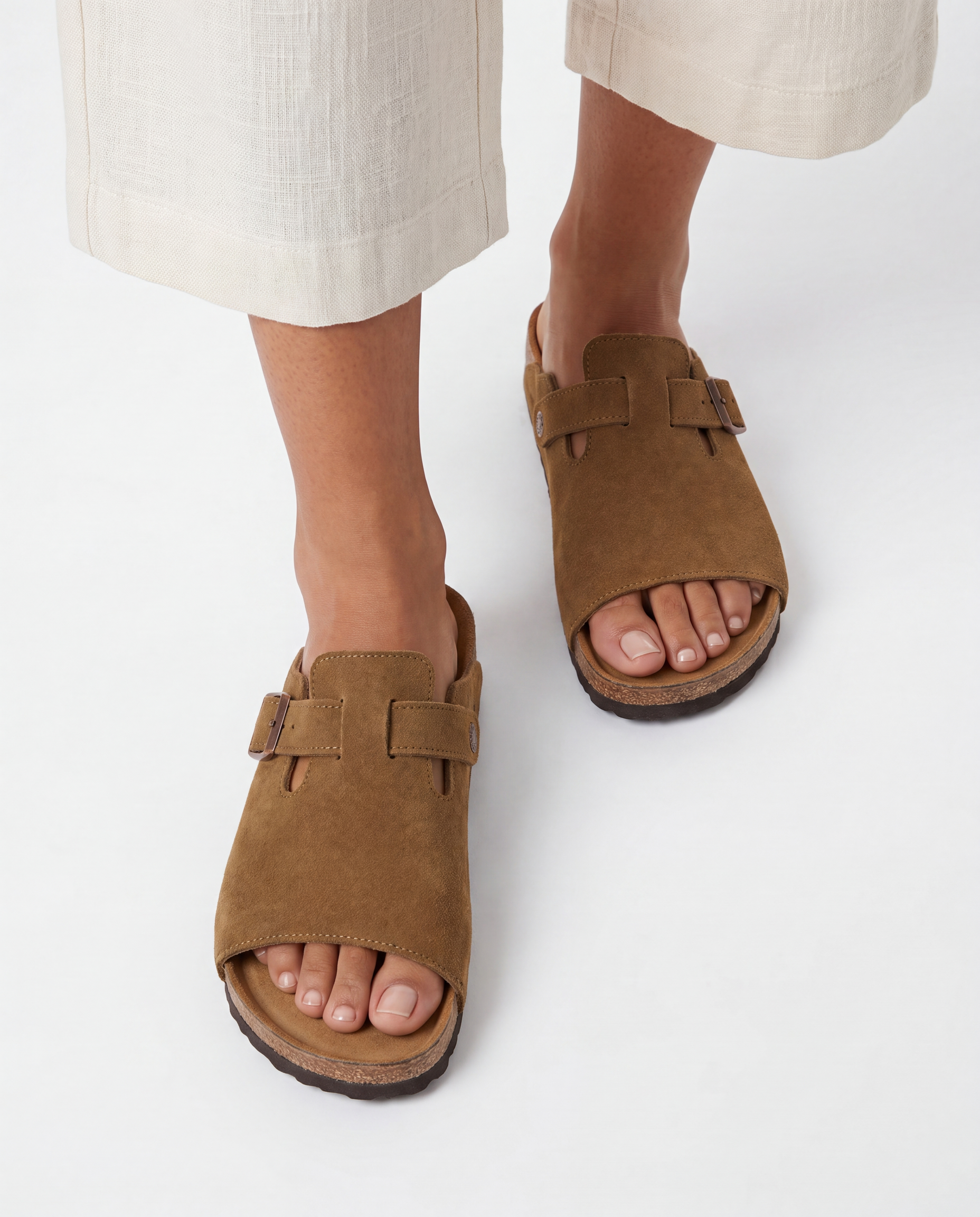 Nicole | Elegant Suede Buckle Mules - Solfae