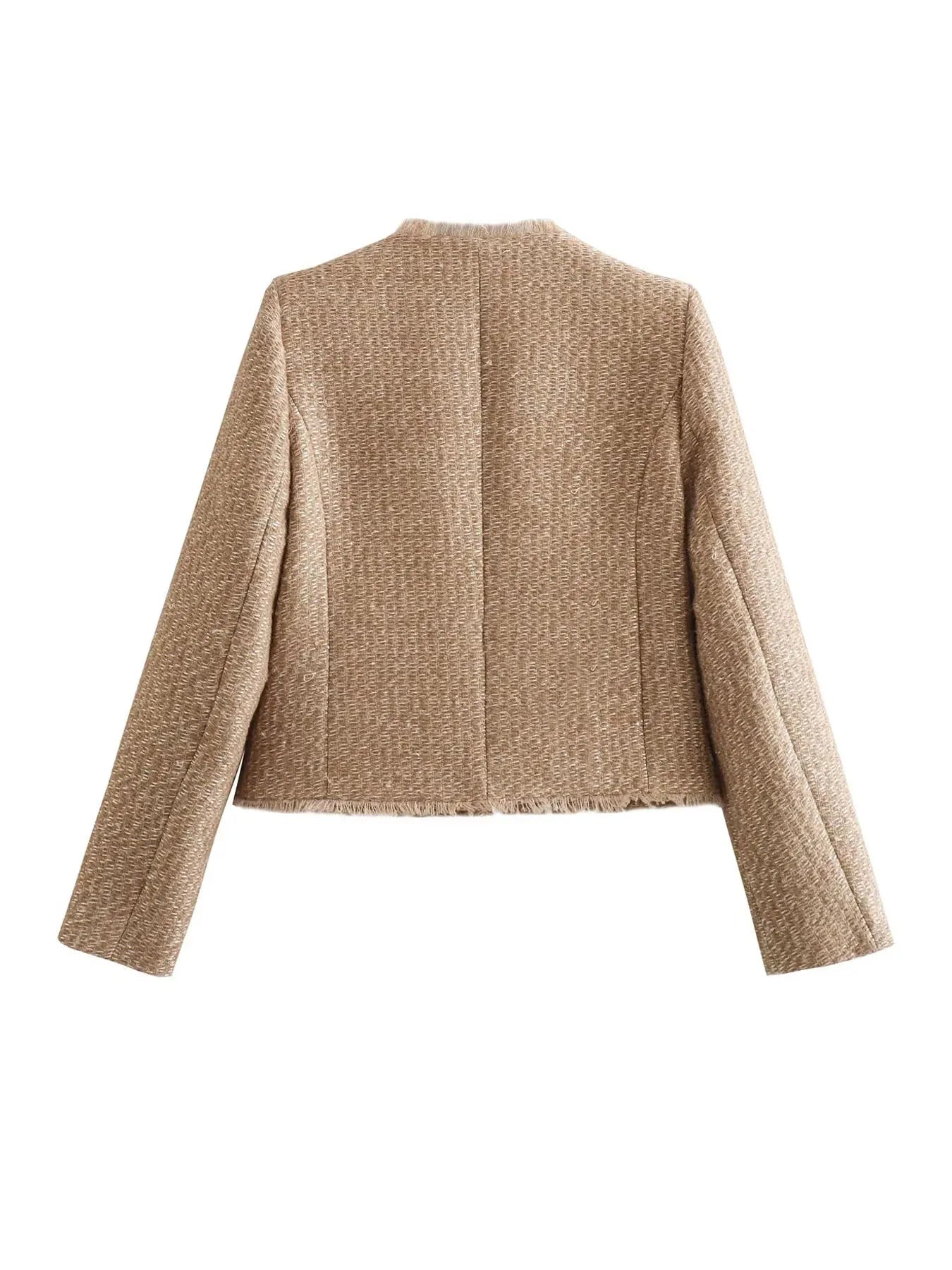 Nicole | Elegant Tweed Button Jacket - Solfae