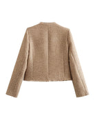 Nicole | Elegant Tweed Button Jacket - Solfae